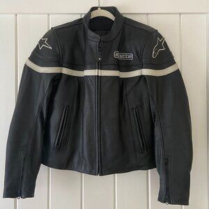 Like New Alpinestars Stella Black Leather Women's Motorcycle Jacket Size 8 EUC